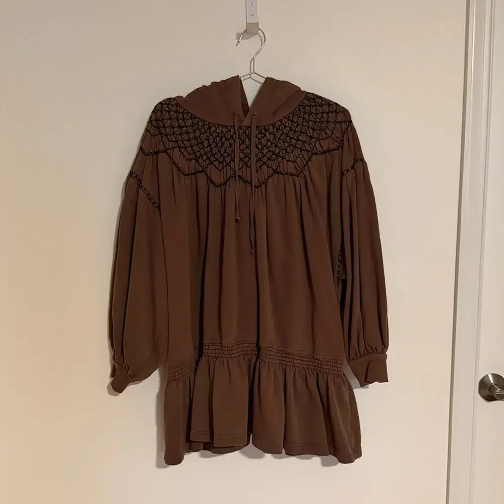 Free People Marty Smocked Mini Dress / Tunic, NWOT, Size M